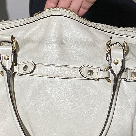 Gucci • Ivory Leather Horsebit Nail Boston Bag - Picture 15 of 16
